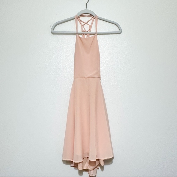 Lulus Good Deeds Blush Pink Lace-Up Dress Size S - Picture 3 of 9